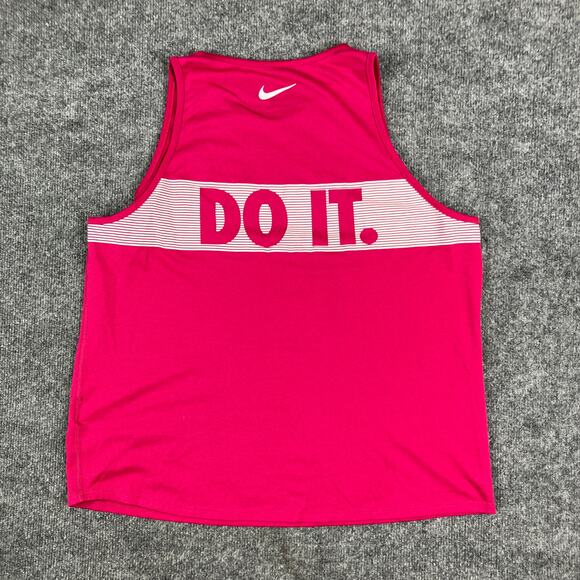 Nike Tank Top Womens Large Pink Dri-Fit Sleeveless Just Do It Athletic Gym Shirt - Picture 6 of 7
